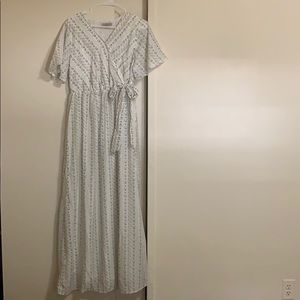 White maxi with floral details